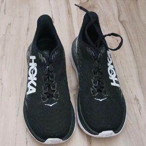 Hoka Women's Black Athletic Shoes with White Accents